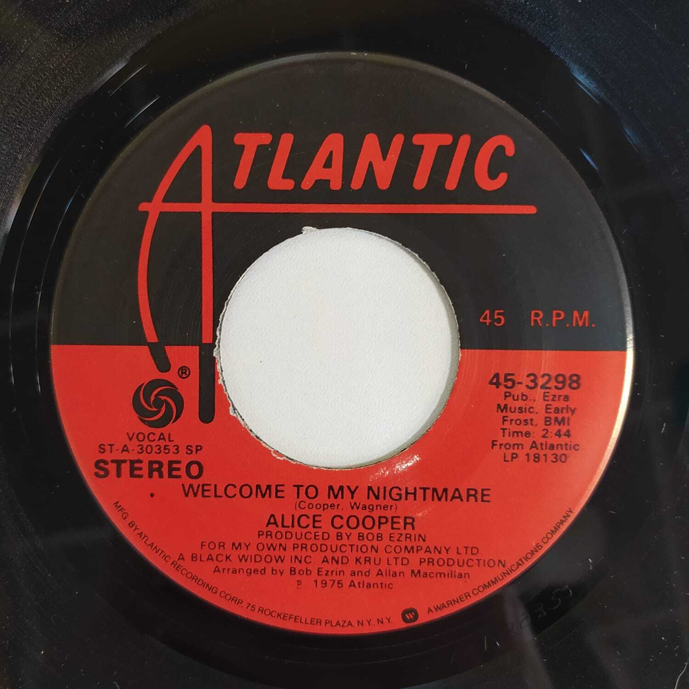 Alice Cooper - Welcome To My Nightmare (США 1975г.) 7", 45 RPM, Single