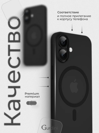 Чехол накладка iPhone 17 6.3" Gurdini Slim Series with Magsafe Gray