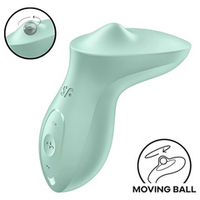 Зеленый стимулятор 12,5см для точки G с движущимся шариком Satisfyer Exciterrr Rolling Lay-on Stimulators Green