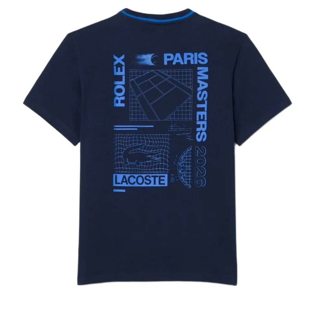 Мужская теннисная футболка Lacoste Rolex Paris Masters - navy blue