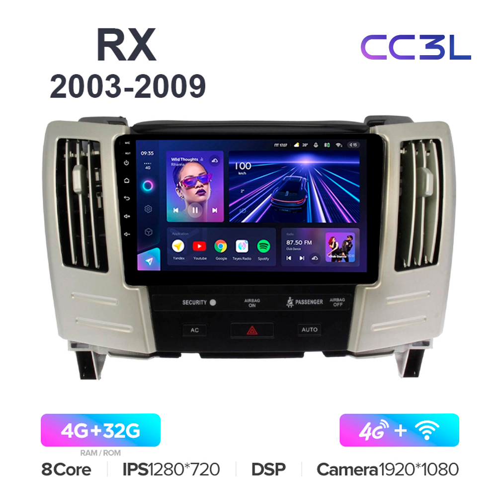 Teyes CC3L 9"для Lexus RX, Toyota Harrier 2003-2009