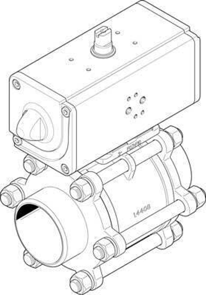 VZBA-3"-WW-63-T-22-F0710-V4V4T-PP180-R-9 Шаровой кран с приводом VZBA-3"-WW-63-T-22-F0710-V4V4T-PP180-R-9 Шаровой кран с приводом