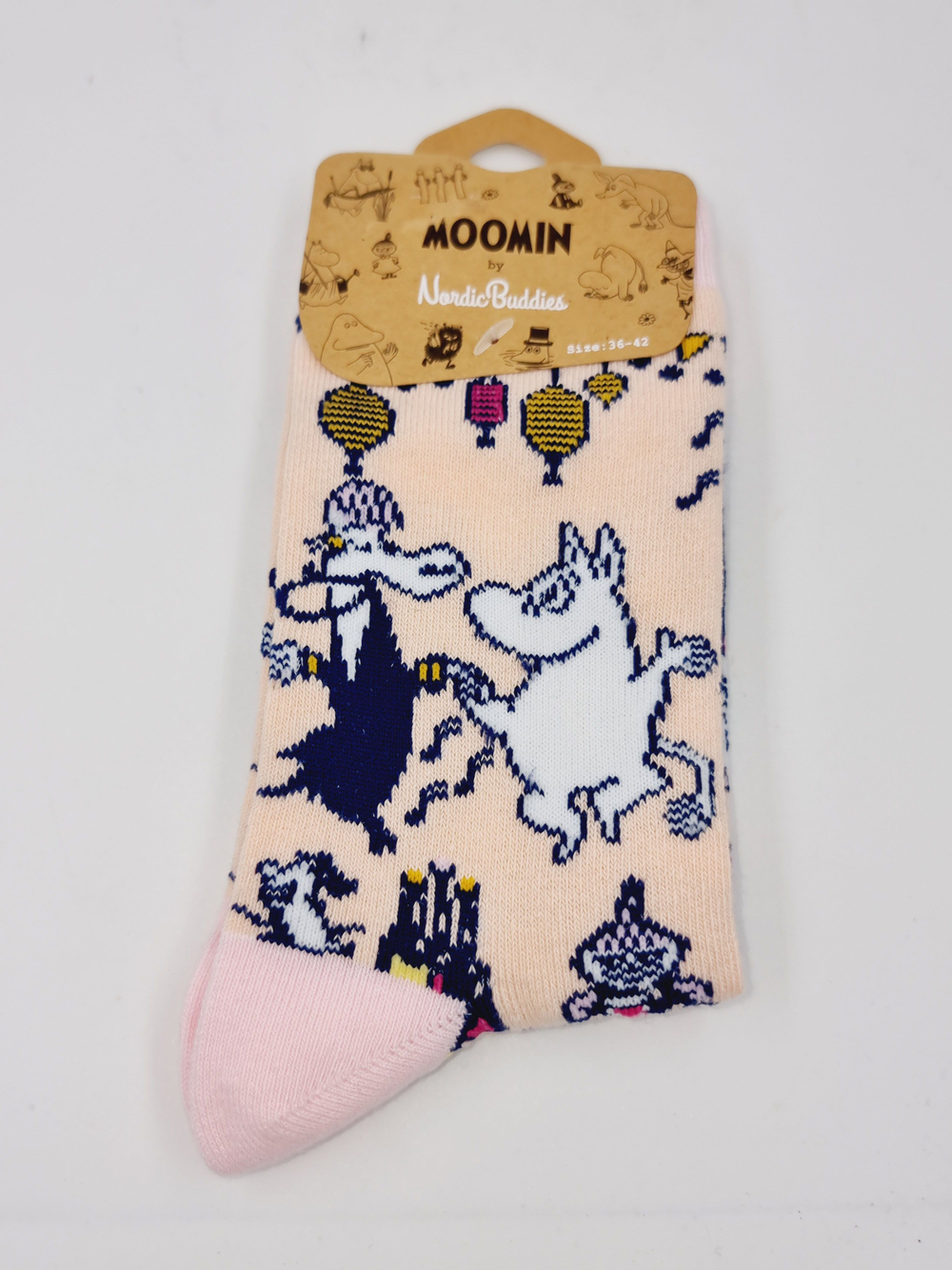 Носки Moomin, персиковые с принтом Муми-тролля, размер 36-42 (из Финляндии)