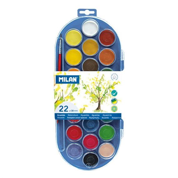 Akvarel boya \ Акварельные краски  SET OF 22 WATERCOLOUR TABLETS Ø 30mm