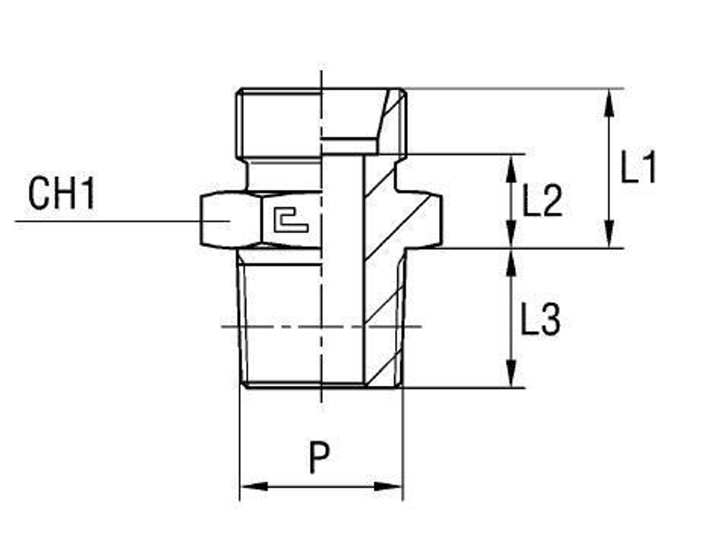 Штуцер FC DS20 NPT 3/4 (корпус)