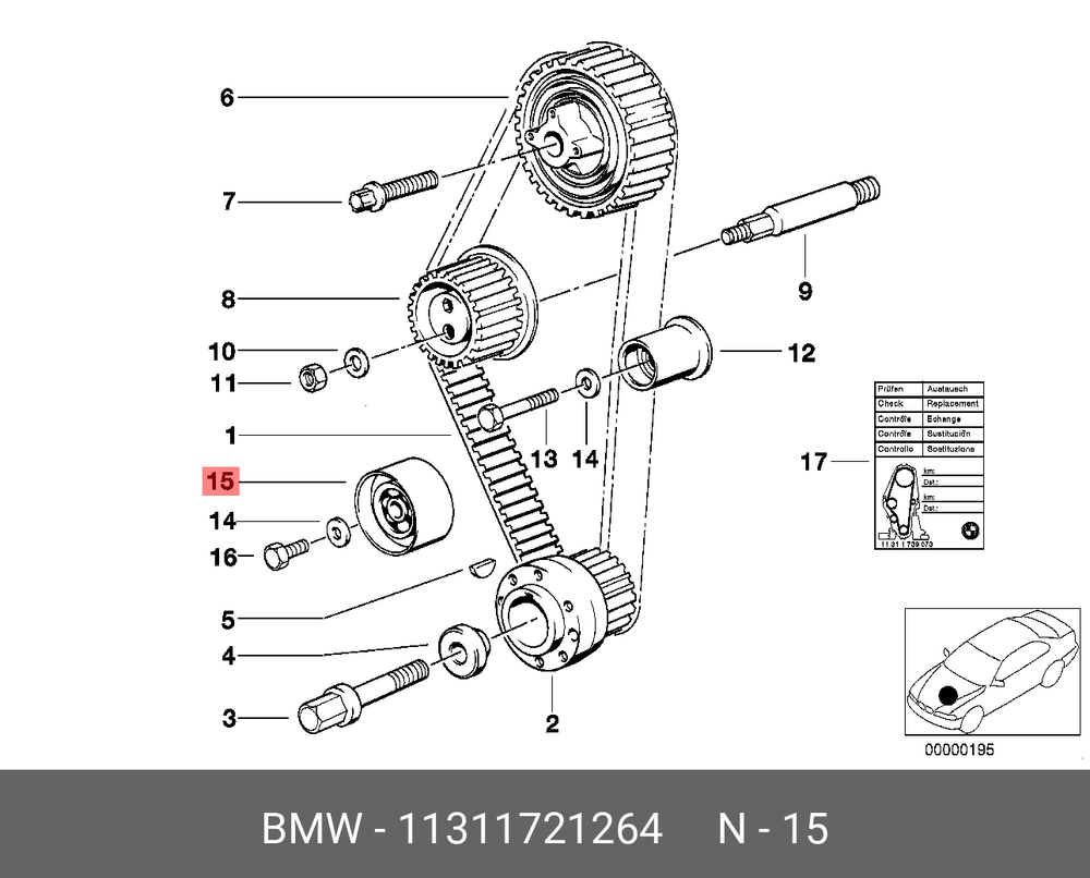 BMW E30 Ролик обводной средний TOPRAN / STELLOX
