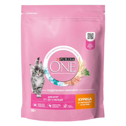 Сухой корм Purina ONE полнорационный для котят курица 200 г