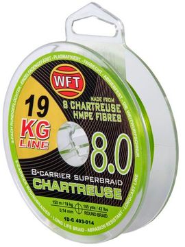Леска плетёная WFT KG x8 Chartreuse 150 м, 0,14 мм