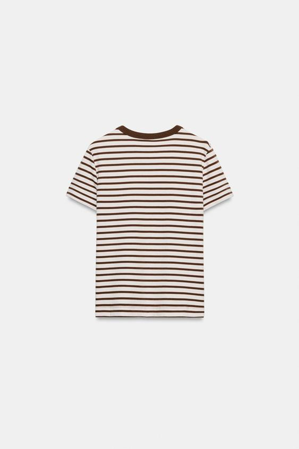ZARA ФУТБОЛКА INTERLOCK С КОРОТКИМ РУКАВОМ, ПОЛОСКИ