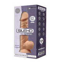 Телесный вибратор-реалистик 21,5см с мошонкой на присоске SilexD Premium Silicone Vibration 8,5" Model 1