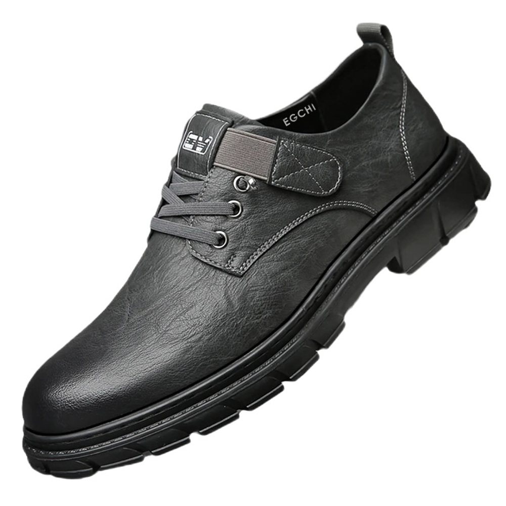 EGCHI Cow Split Leather Casual Shoes Men"s Black