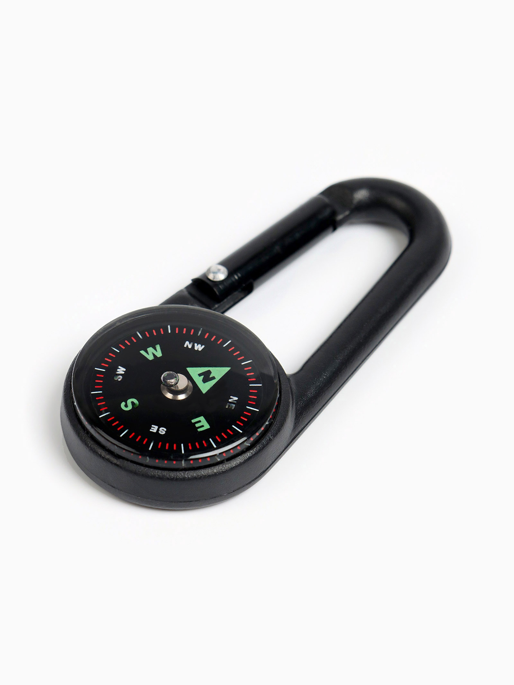 Компас с карабином C27P, d = 3 см, ABS пластик, черный   251245