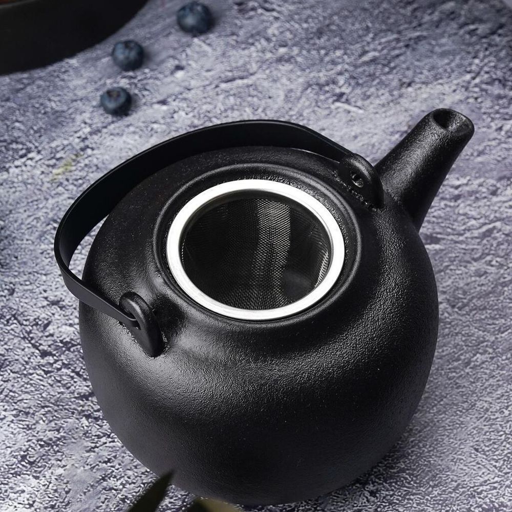 Чайник 950 мл d 14 см h10,5 см с ситом Smooth Black Raw Stellar P.L. Proff Cuisine [1]