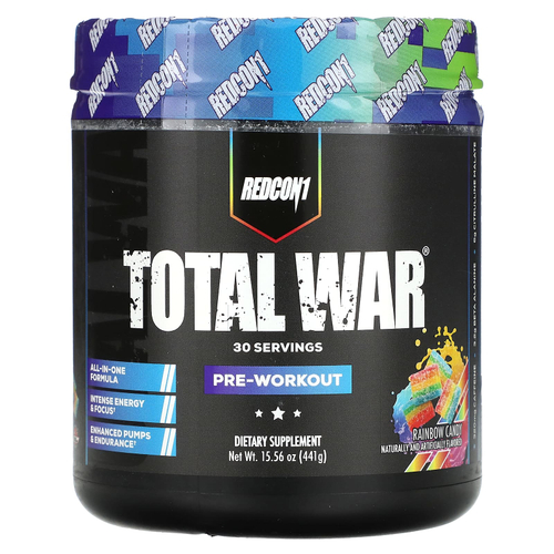 Redcon1, Total War®, предтренировочный комплекс, со вкусом радужных конфет, 441 г (15,56 унции)