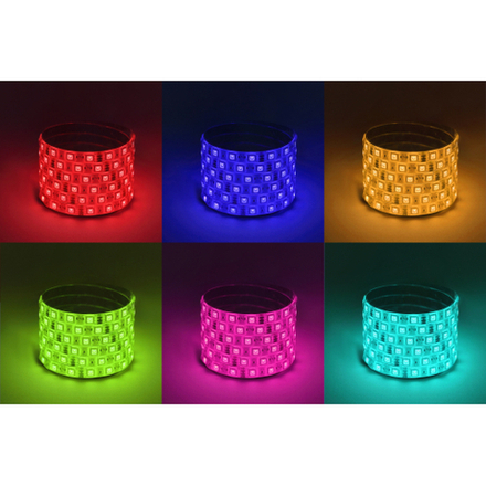 Светодиодная лента ЭРА LS5050-14,4-60-12-RGB-IP65-2year-5m многоцветная