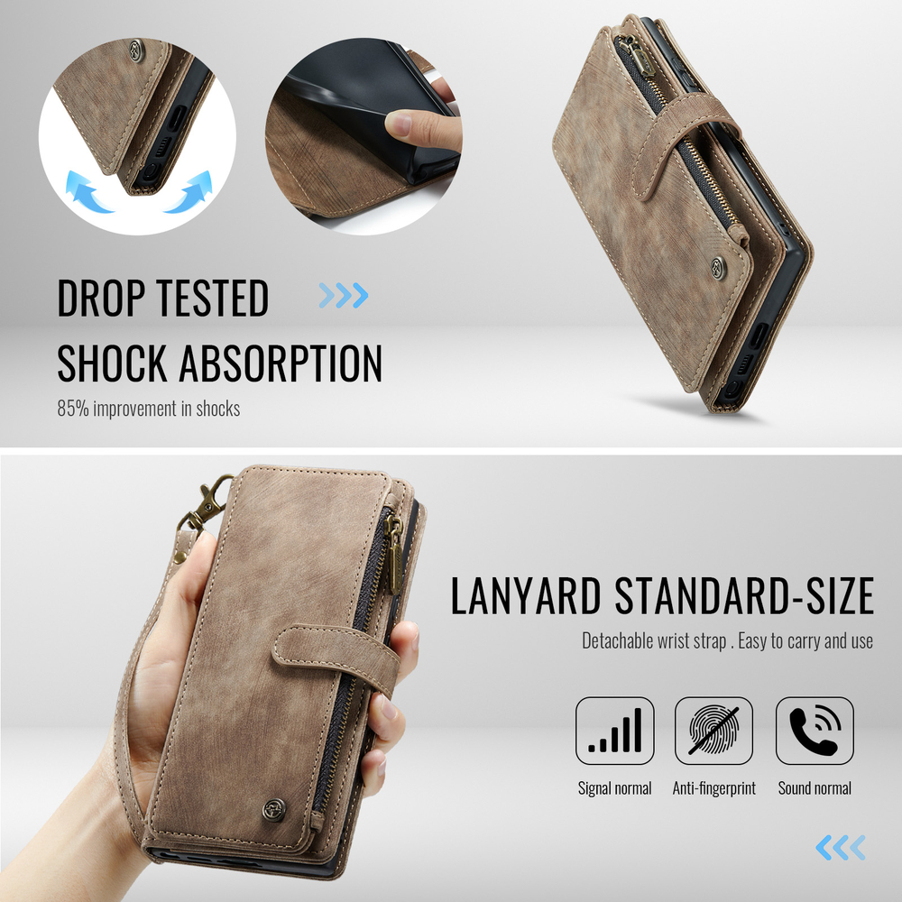 Многофункциональный чехол-кошелек CaseMe 3 in 1 Matte Wallet для Samsung Galaxy S25 Ultra