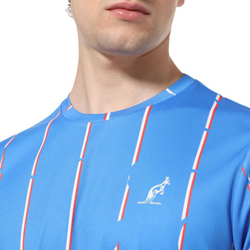 Мужская теннисная футболка Australian Ace T-Shirt With Stripes Print - blu zaffiro