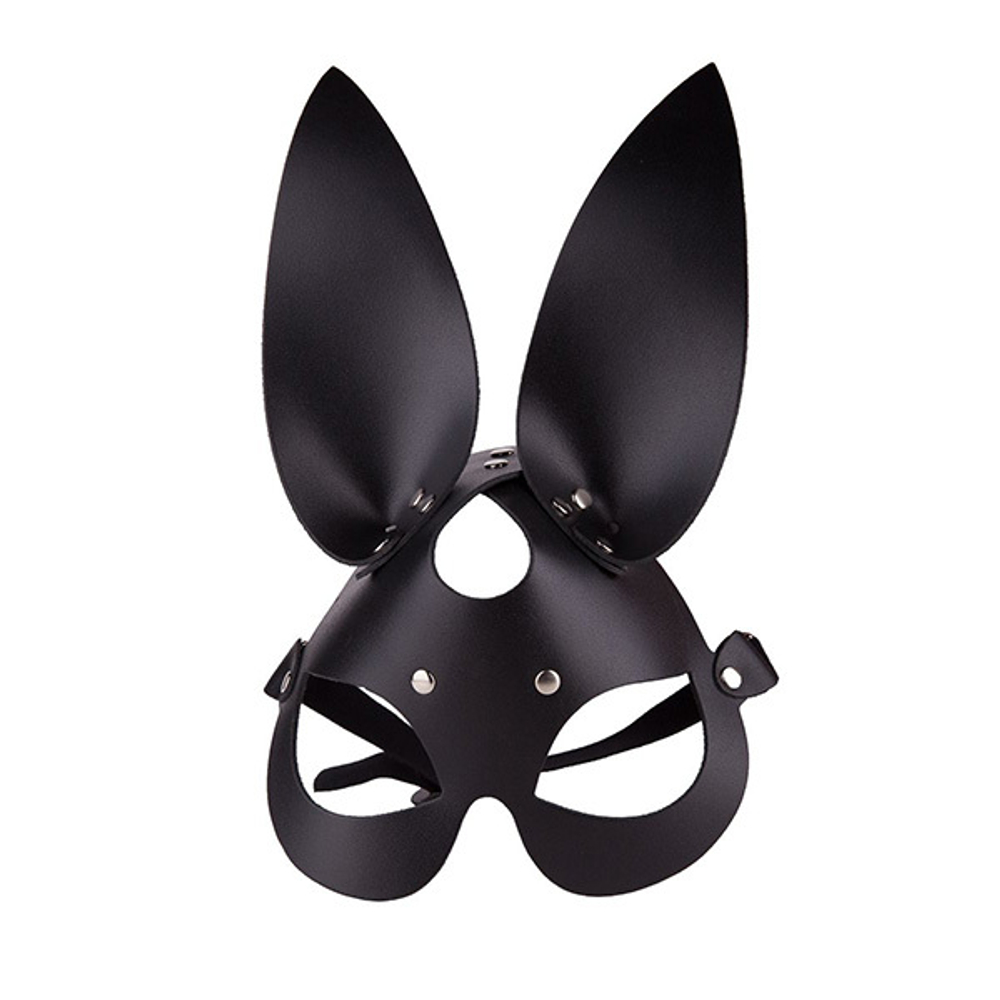 Чёрная кожаная маска с длинными ушками Зайка Sitabella BDSM Accessories 3186-1