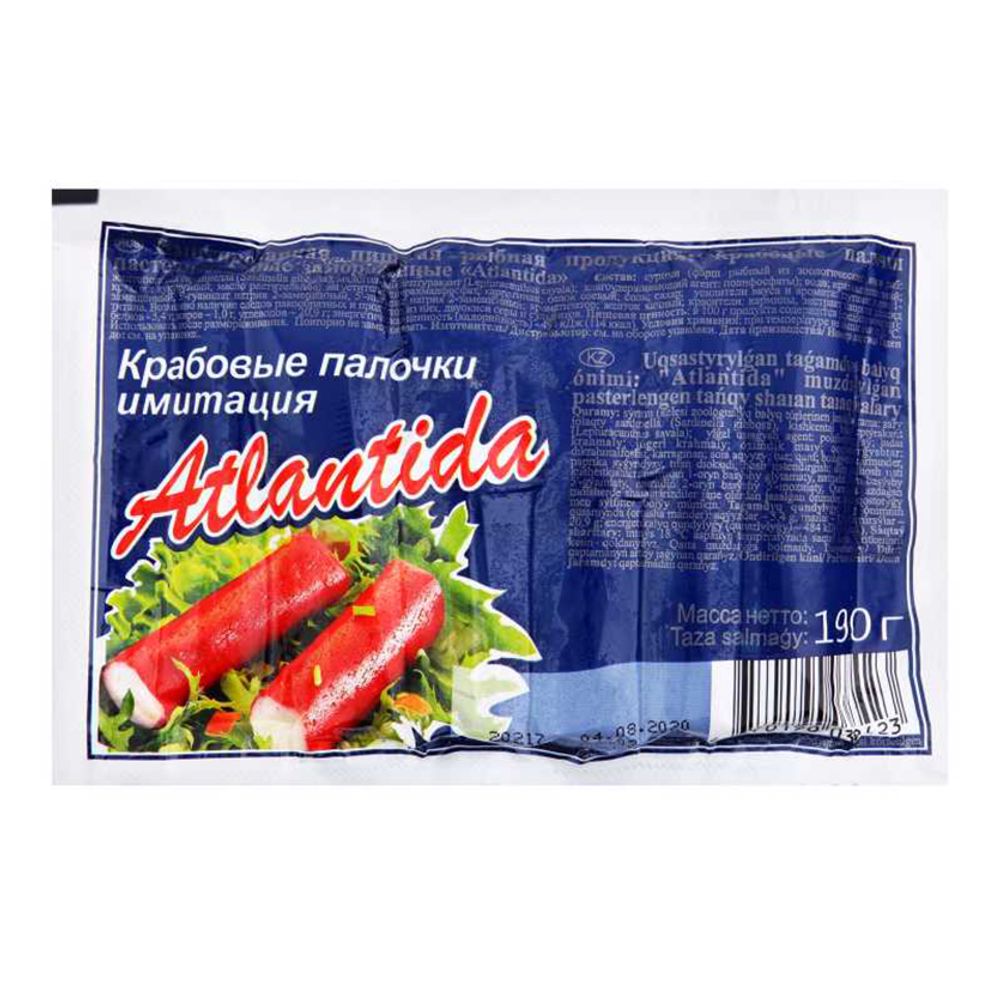 Крабовые палочки пастеризованные замороженные "Аtlantida" 190 г.