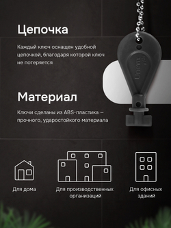 Универсальный ключ диспенсера мыла и бумажных листовых одноразовых полотенец, 5 шт.(KD1-A)