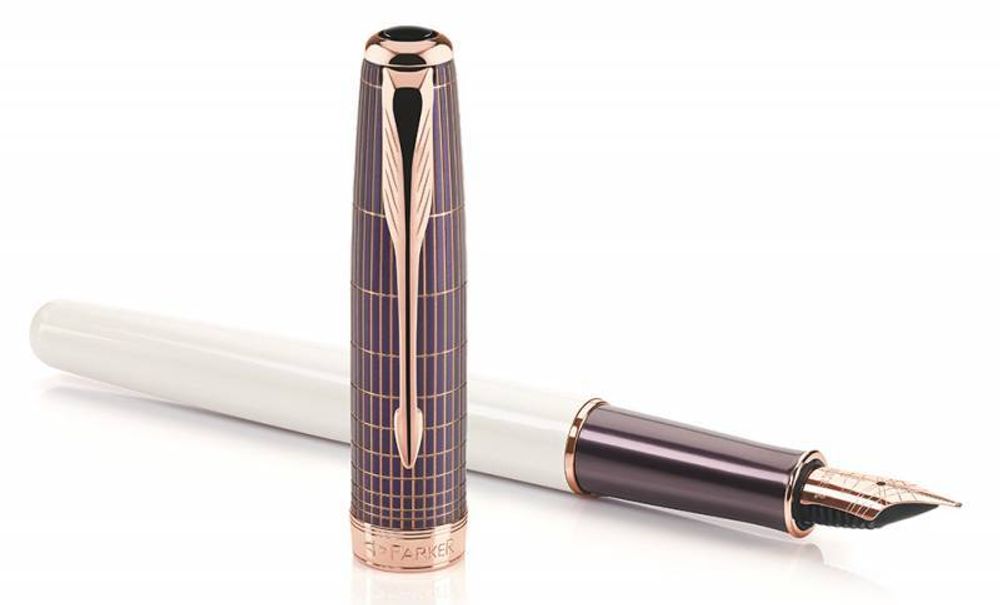 Parker Sonnet F536 Contort Purple Cisele перо F 18K (1930055)Копировать товар