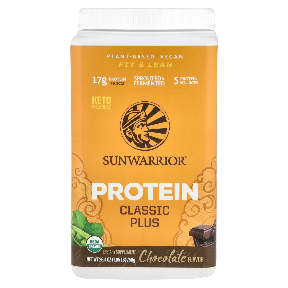 Sunwarrior, протеин, «Классик плюс», со вкусом шоколада, 750 г (1,65 фунта)
