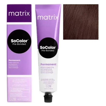 Matrix SoColor Pre-Bonded Крем-краска для седых волос 505M Светлый шатен мокка, 90мл