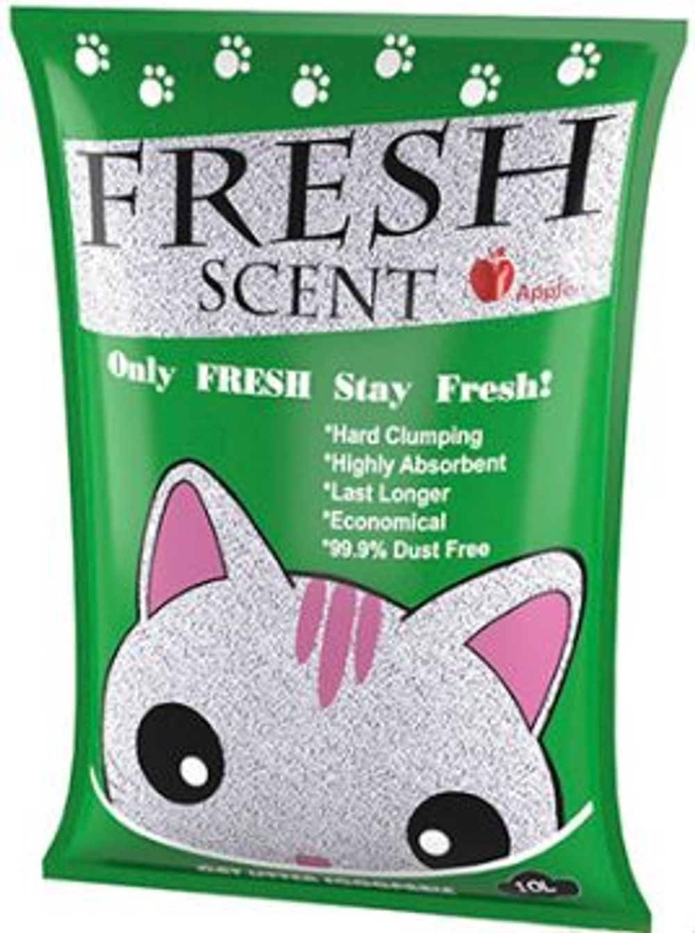 Наполнитель Fresh Scent комкующийся Яблоко для кошек 10 л