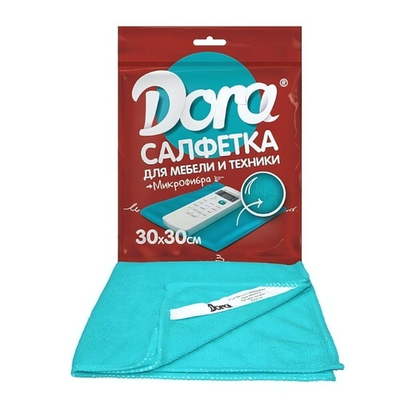 Салфетка из микрофибры Дора (Dora) "Для мебели и бытовой техники", 30х30см