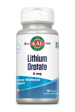 Оротат лития KAL Lithium Orotate, для нервной и иммунной систем, 5мг, 120 капсул