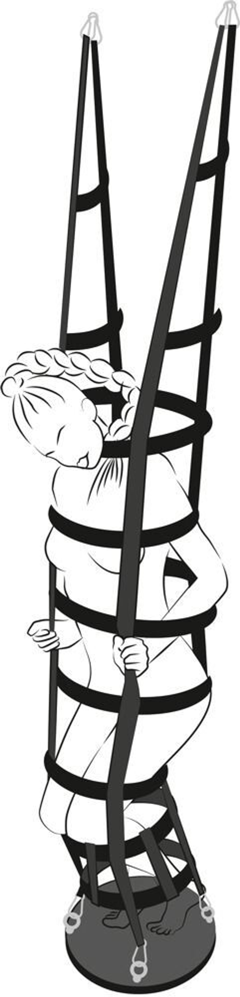 Подвесная клетка из ремешков Hanging strap cage (Цвет: черный)