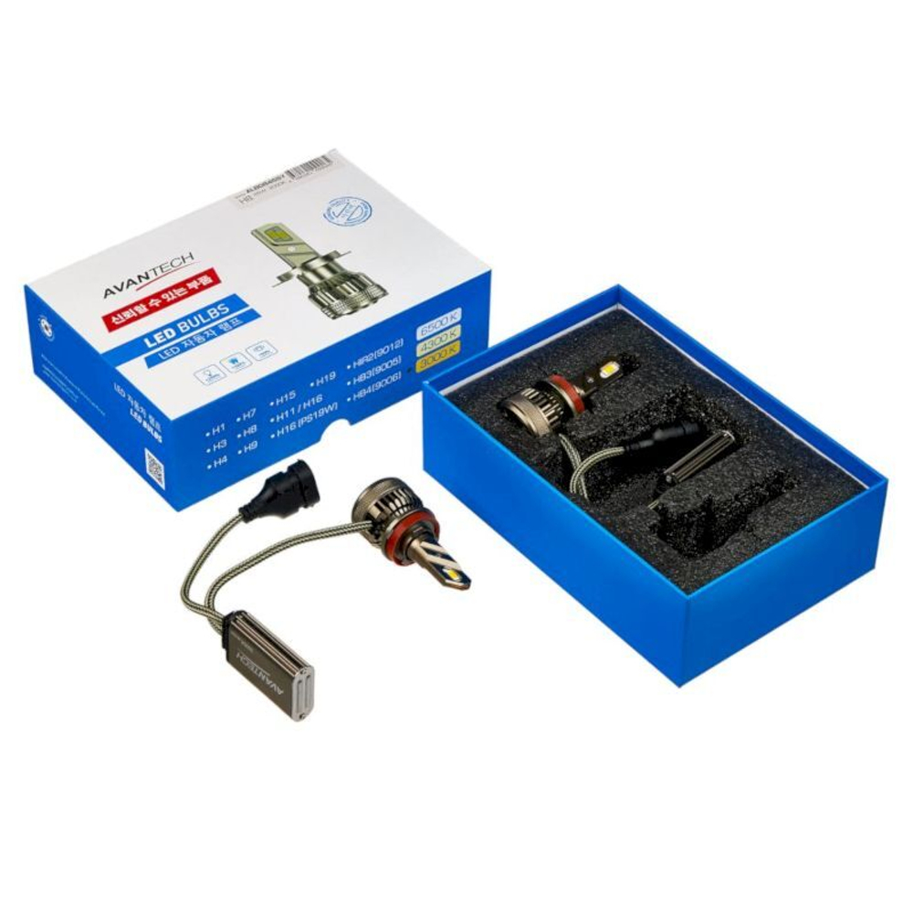 Лампа светодиодная LED Avantech H8 12V/24V 45W, 3000К (комплект 2 шт.) ALB0845SY