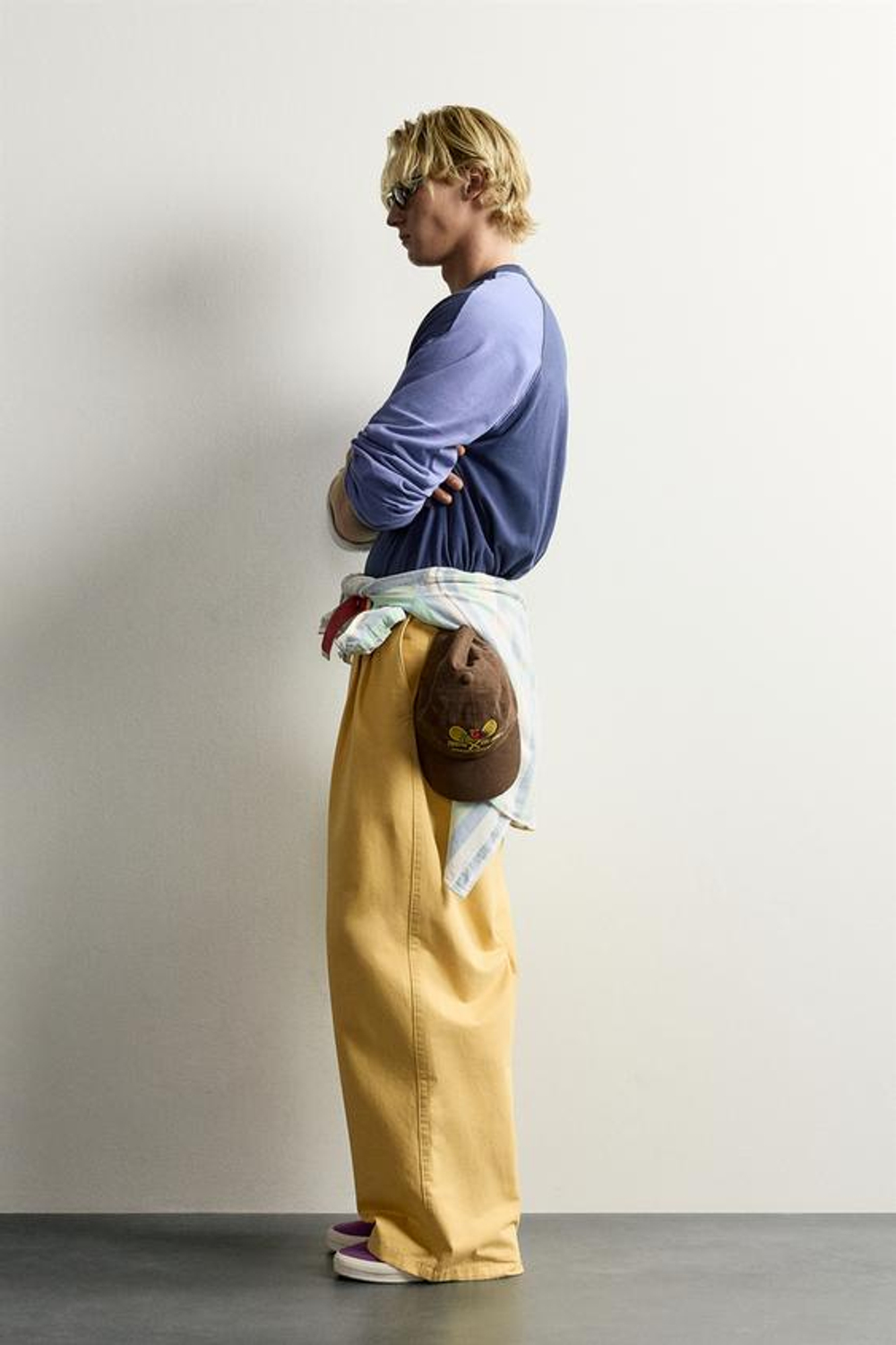 ZARA - FRUIT OF THE LOOM™ ФУТБОЛКА С ДЛИННЫМ РУКАВОМ, СИНИЙ
