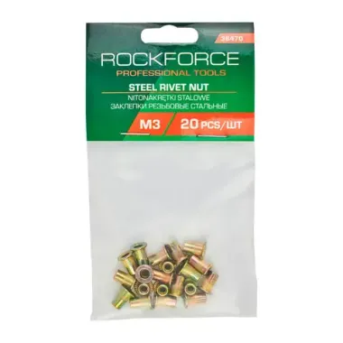 Заклепки резьбовые стальные М3 (20шт./к-т) RockFORCE RF-36470