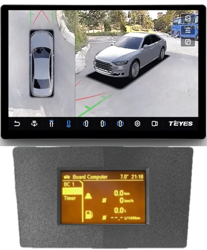 Магнитола для Opel Astra H (перенос БК вниз, серая) - Teyes CC3-2K-360 монитор 13" 2K QLED на Android 10, Быстрая, CarPlay, 4G SIM-слот, 4 камеры в комплекте