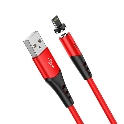 Кабель HOCO X60 USB-Lightning 2А 1м магнитный Silicone Red