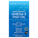 Viva Naturals, рыбий жир с омега-3, тройная сила, 2500 мг, 90 капсул