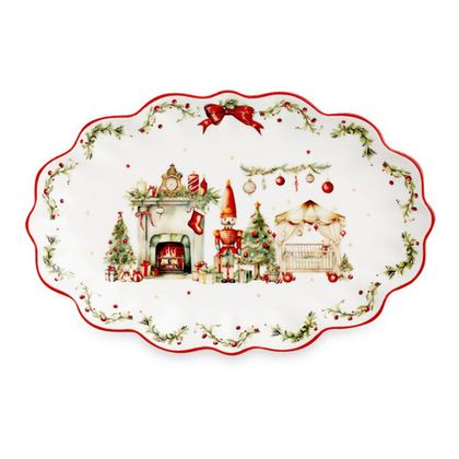 Блюдо овальное 32х21см Decor de table Рождественский винтаж