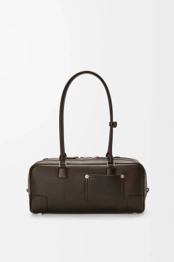 Loewe Укороченная сумка Panta Amazona 31 из блестящей телячьей кожи, темно-коричневый