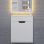 Тумба с раковиной для ванной Uperwood Modul 50 см, подвесная, матовая, белая/графит