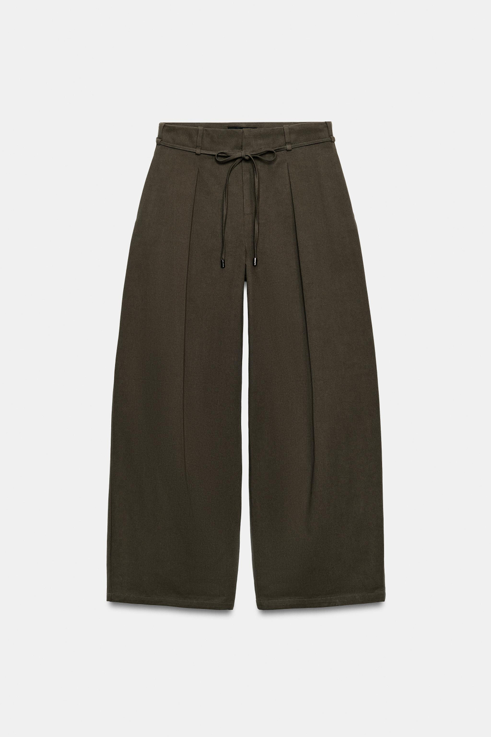 ШИРОКИЕ БРЮКИ С ЗАЩИПАМИ И РЕМНЕМ — ZARA