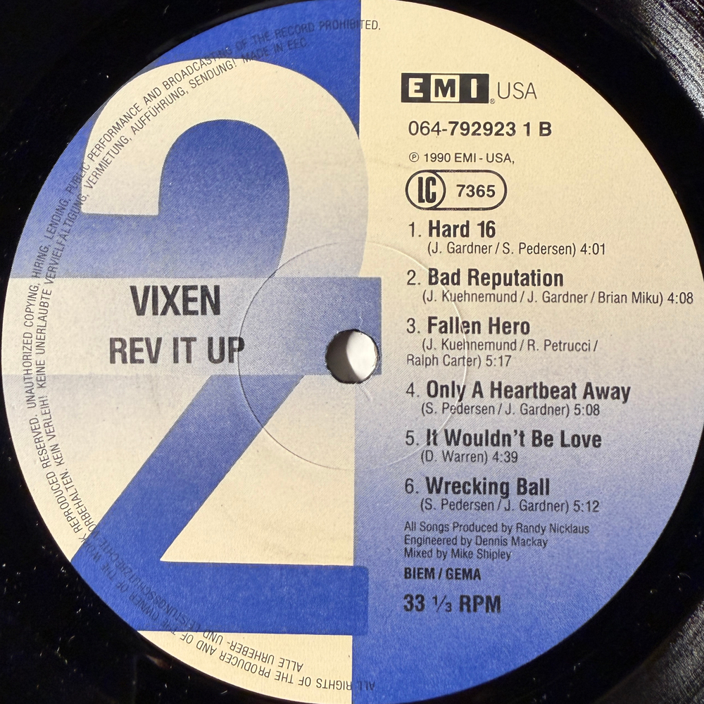 Vixen - Rev It Up (Европа 1990г.)