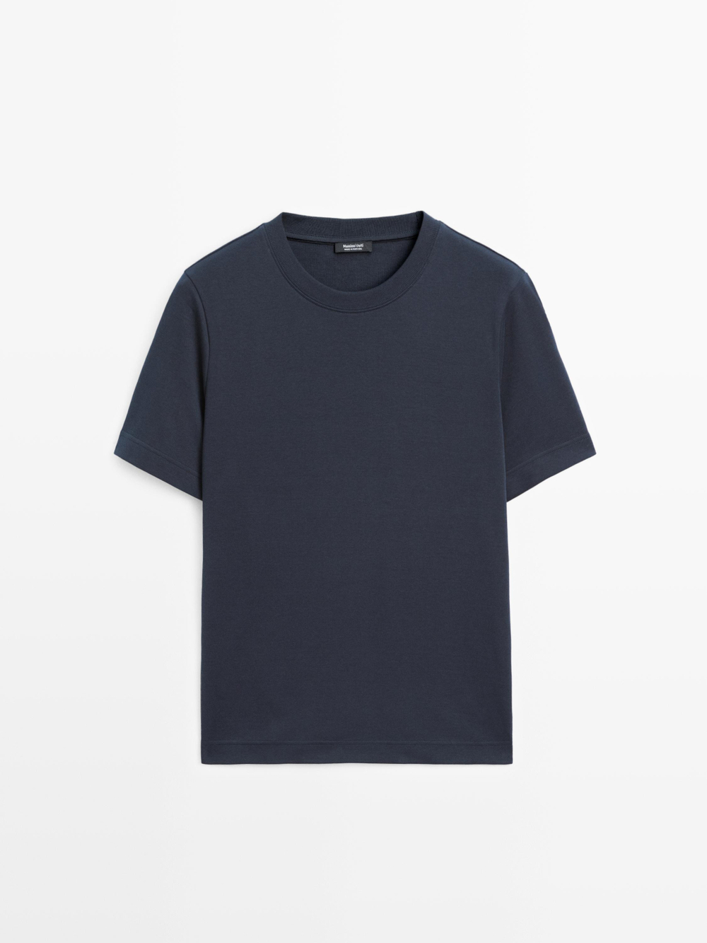 Massimo Dutti Футболка интерлок, короткие рукава, темно-синий