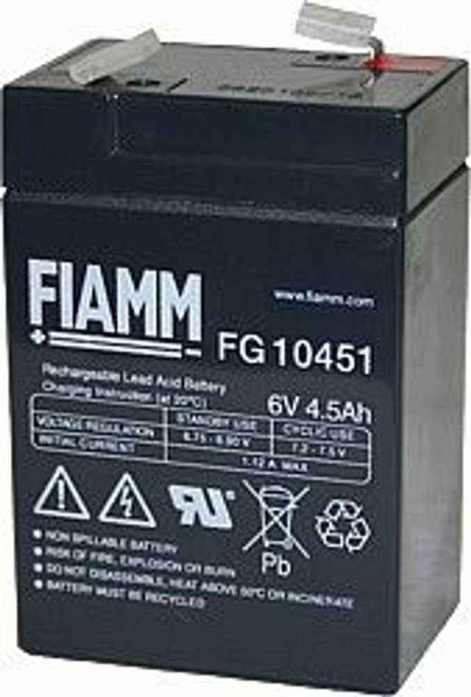 Аккумулятор FIAMM FG10451 - AGM ( 6В / 4,5Ач ) Аккумулятор FIAMM FG10451 - AGM ( 6В / 4,5Ач )