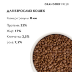 Сухой беззерновой корм GRANDORF Fresh ADULT для кошек, лосось с бататом 2 кг