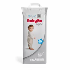 Подгузники BabyGo Light ультратонкие XL (12-17) 42 шт.