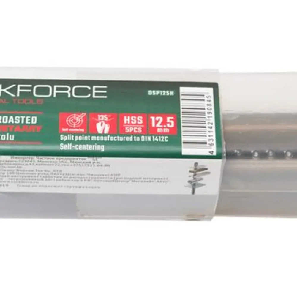 Сверло по металлу 12.5мм HSS+Co(5шт), в пластиковом футляре RockForce##Rock FORCE RF-DSP125H