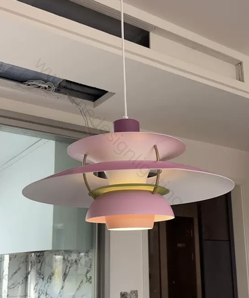 Pendant design lamp PH 5 by Louis Poulsen (Pink)