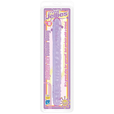 Двухсторонний фиолетовый фаллоимитатор Double Dong Purple Jellie - 46 см. (Цвет: фиолетовый)