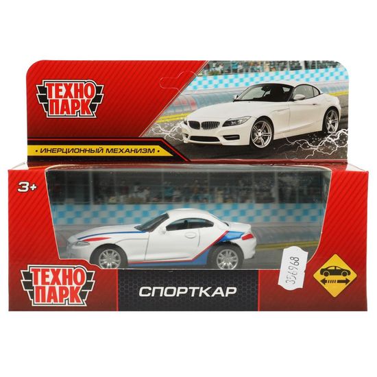 Машина металл СПОРТКАР, 10 см, инерция, кор. Технопарк